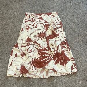 Madewell Brown and Cream Midi Skirt